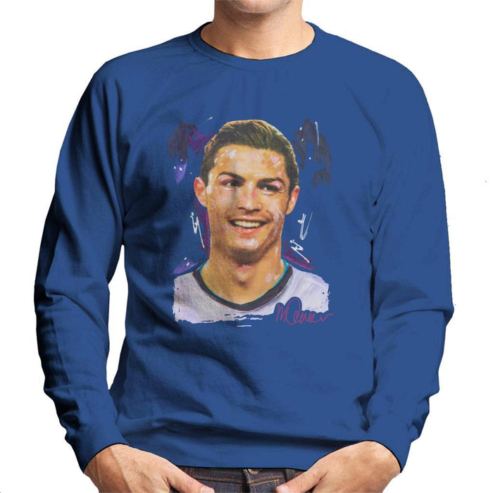 Sidney Maurer Original Portrait Of Cristiano Ronaldo Closeup Mens Sweatshirt - Mens Sweatshirt