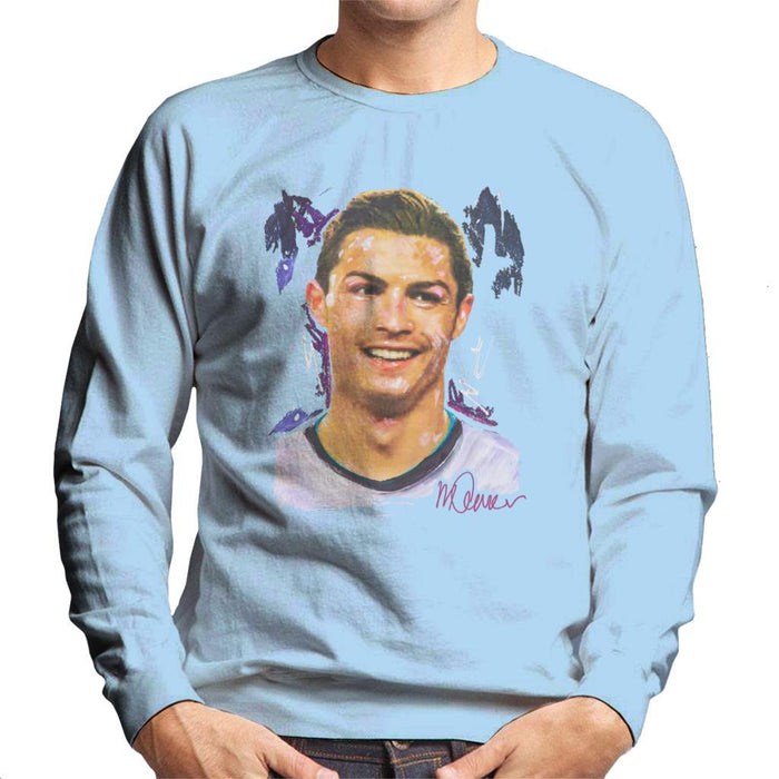 Sidney Maurer Original Portrait Of Cristiano Ronaldo Closeup Mens Sweatshirt - Mens Sweatshirt