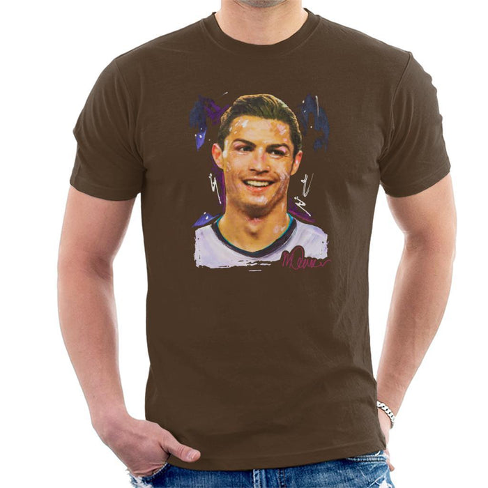 Sidney Maurer Original Portrait Of Cristiano Ronaldo Closeup Mens T-Shirt - Mens T-Shirt