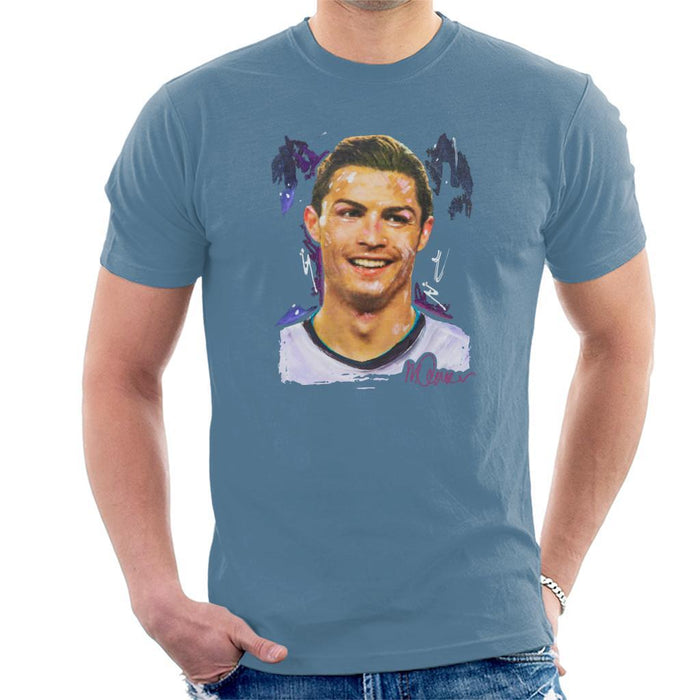 Sidney Maurer Original Portrait Of Cristiano Ronaldo Closeup Mens T-Shirt - Mens T-Shirt