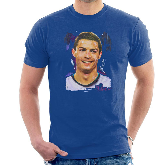 Sidney Maurer Original Portrait Of Cristiano Ronaldo Closeup Mens T-Shirt - Mens T-Shirt