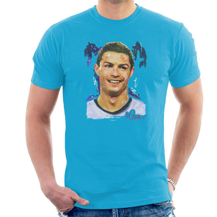 Sidney Maurer Original Portrait Of Cristiano Ronaldo Closeup Mens T-Shirt - Mens T-Shirt