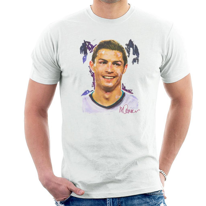 Sidney Maurer Original Portrait Of Cristiano Ronaldo Closeup Mens T-Shirt - Mens T-Shirt
