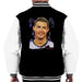 Sidney Maurer Original Portrait Of Cristiano Ronaldo Closeup Mens Varsity Jacket - Mens Varsity Jacket