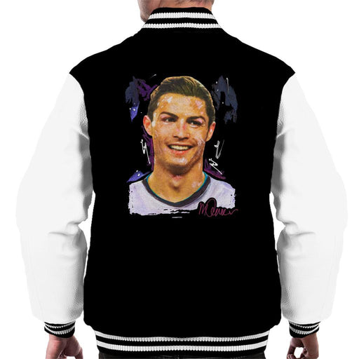 Sidney Maurer Original Portrait Of Cristiano Ronaldo Closeup Mens Varsity Jacket - Mens Varsity Jacket