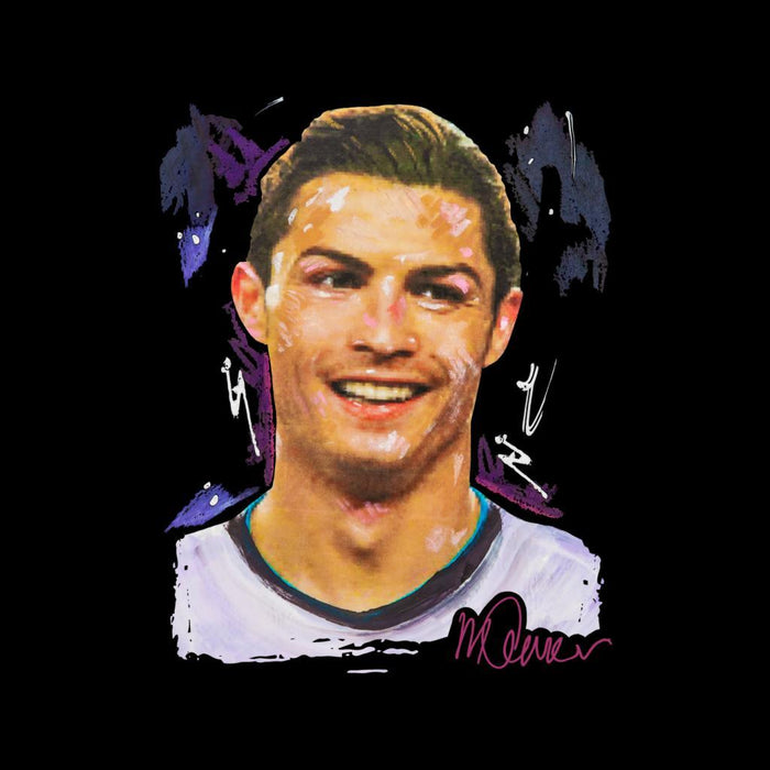 Sidney Maurer Original Portrait Of Cristiano Ronaldo Closeup Womens T-Shirt - Womens T-Shirt