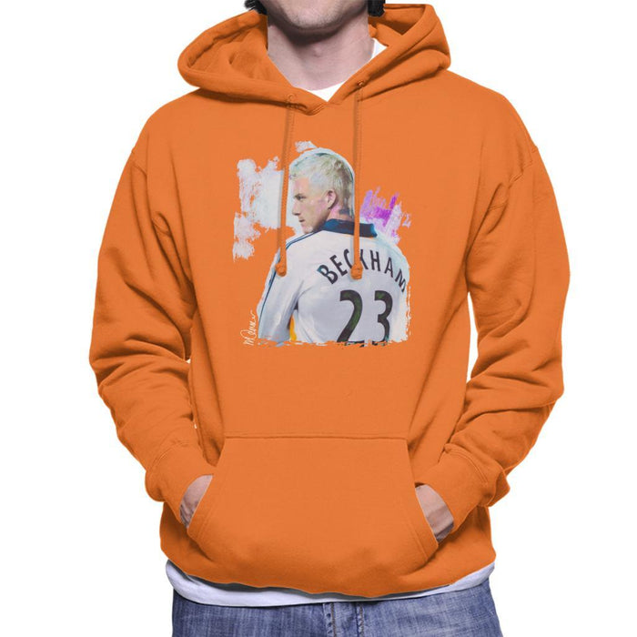 Sidney Maurer Original Portrait Of David Beckham Real Madrid Kit Mens Hooded Sweatshirt - Mens Hooded Sweatshirt