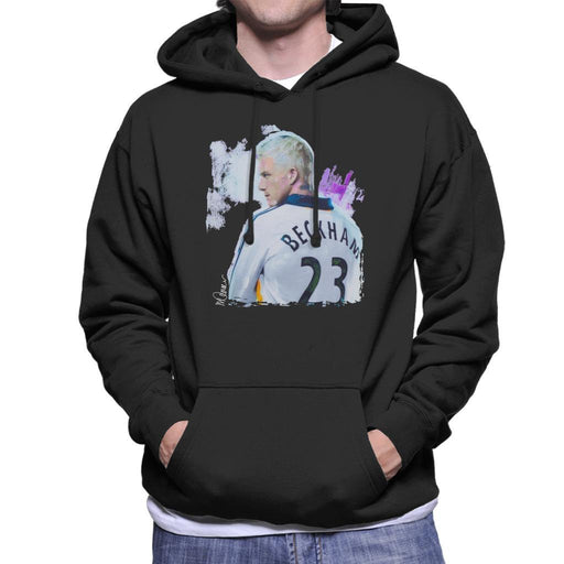 Sidney Maurer Original Portrait Of David Beckham Real Madrid Kit Mens Hooded Sweatshirt - Mens Hooded Sweatshirt