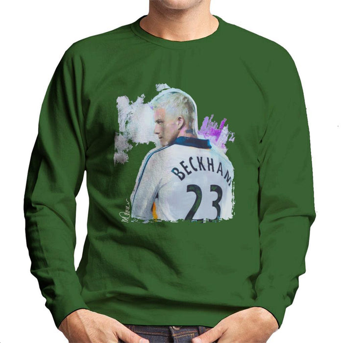 Sidney Maurer Original Portrait Of David Beckham Real Madrid Kit Mens Sweatshirt - Mens Sweatshirt