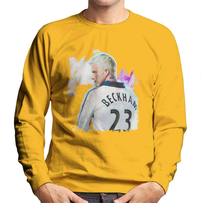 Sidney Maurer Original Portrait Of David Beckham Real Madrid Kit Mens Sweatshirt - Mens Sweatshirt