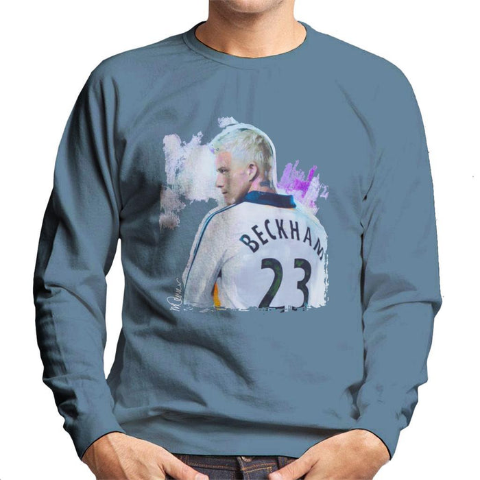 Sidney Maurer Original Portrait Of David Beckham Real Madrid Kit Mens Sweatshirt - Mens Sweatshirt