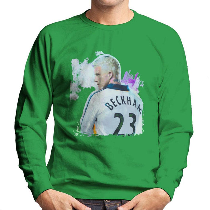 Sidney Maurer Original Portrait Of David Beckham Real Madrid Kit Mens Sweatshirt - Mens Sweatshirt