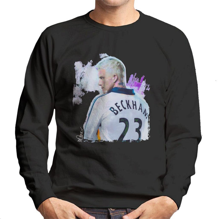 Sidney Maurer Original Portrait Of David Beckham Real Madrid Kit Mens Sweatshirt - Mens Sweatshirt