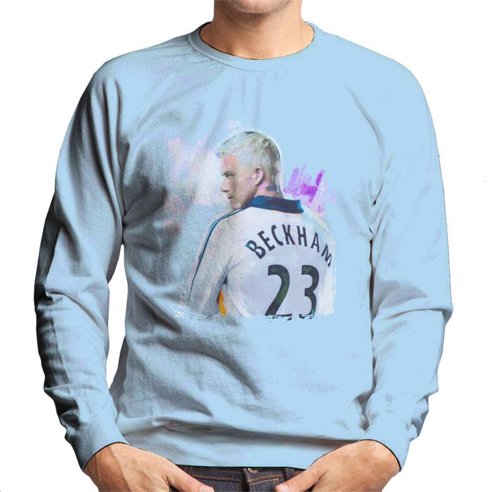 Sidney Maurer Original Portrait Of David Beckham Real Madrid Kit Mens Sweatshirt - Mens Sweatshirt