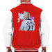 Sidney Maurer Original Portrait Of David Beckham Real Madrid Kit Mens Varsity Jacket - Mens Varsity Jacket