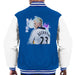 Sidney Maurer Original Portrait Of David Beckham Real Madrid Kit Mens Varsity Jacket - Small / Royal/White - Mens Varsity Jacket