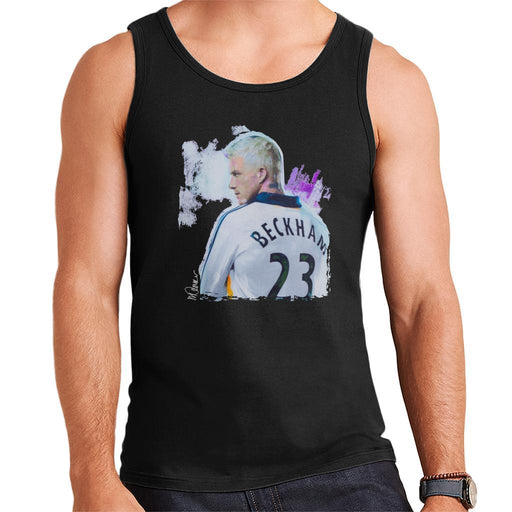 Sidney Maurer Original Portrait Of David Beckham Real Madrid Kit Mens Vest - Mens Vest