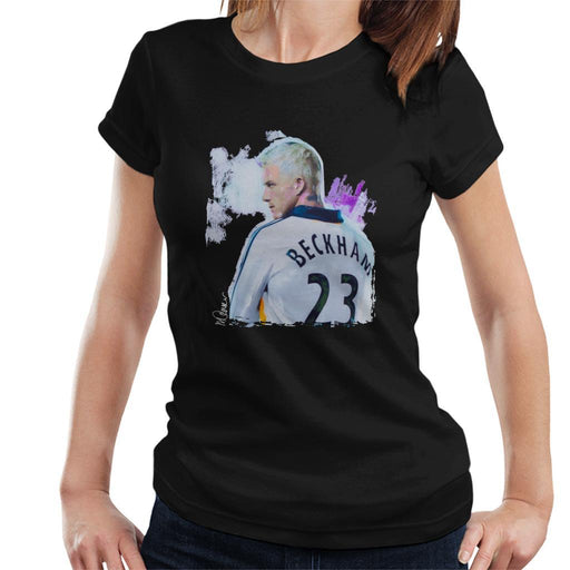Sidney Maurer Original Portrait Of David Beckham Real Madrid Kit Womens T-Shirt - Womens T-Shirt