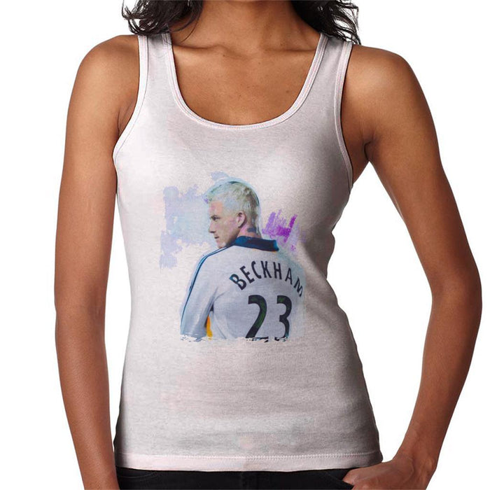 Sidney Maurer Original Portrait Of David Beckham Real Madrid Kit Womens Vest - Womens Vest