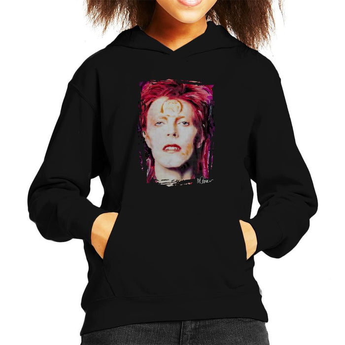 Sidney Maurer Original Portrait Of David Bowie Red Hair Kids Hooded Sweatshirt - Kids Boys Hooded Sweatshirt