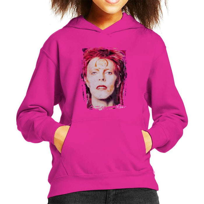 Sidney Maurer Original Portrait Of David Bowie Red Hair Kids Hooded Sweatshirt - Kids Boys Hooded Sweatshirt