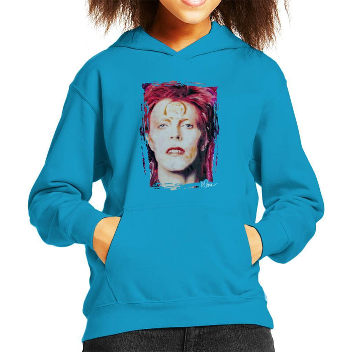 Sidney Maurer Original Portrait Of David Bowie Red Hair Kids Hooded Sweatshirt - Kids Boys Hooded Sweatshirt