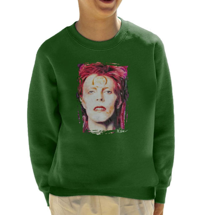 Sidney Maurer Original Portrait Of David Bowie Red Hair Kids Sweatshirt - Kids Boys Sweatshirt