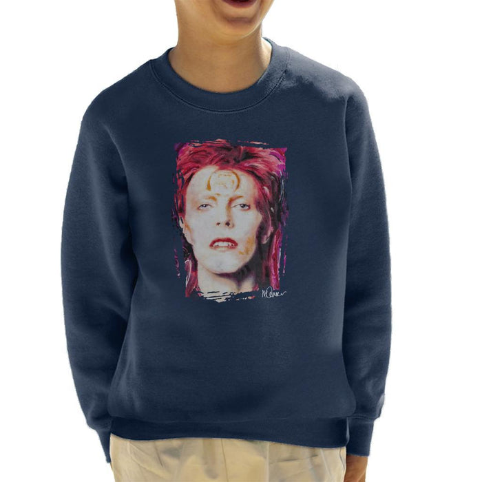 Sidney Maurer Original Portrait Of David Bowie Red Hair Kids Sweatshirt - Kids Boys Sweatshirt