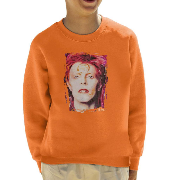 Sidney Maurer Original Portrait Of David Bowie Red Hair Kids Sweatshirt - Kids Boys Sweatshirt