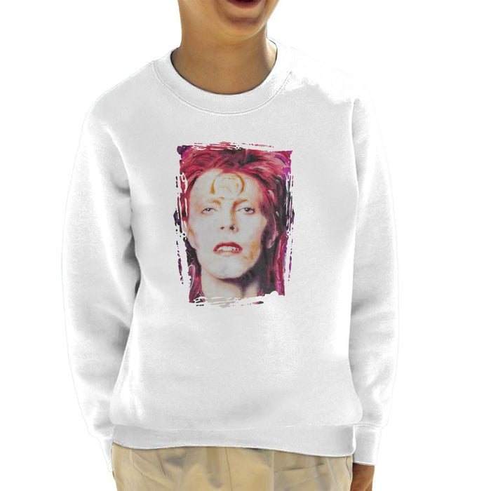 Sidney Maurer Original Portrait Of David Bowie Red Hair Kids Sweatshirt - Kids Boys Sweatshirt