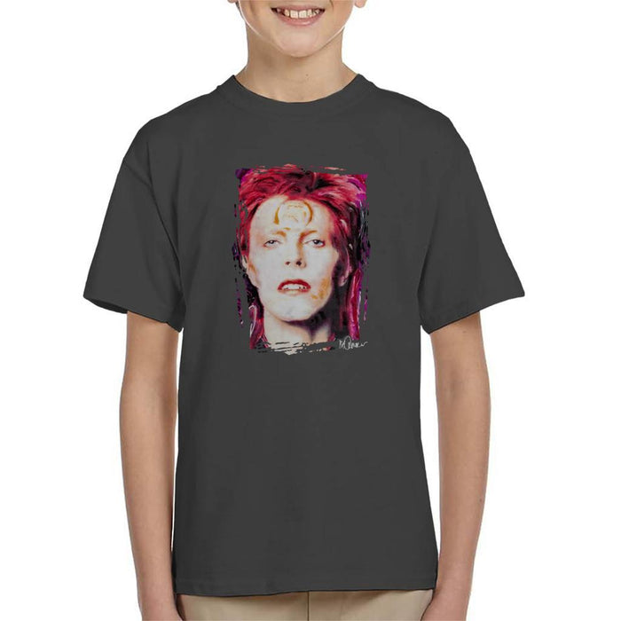 Sidney Maurer Original Portrait Of David Bowie Red Hair Kids T-Shirt - Kids Boys T-Shirt