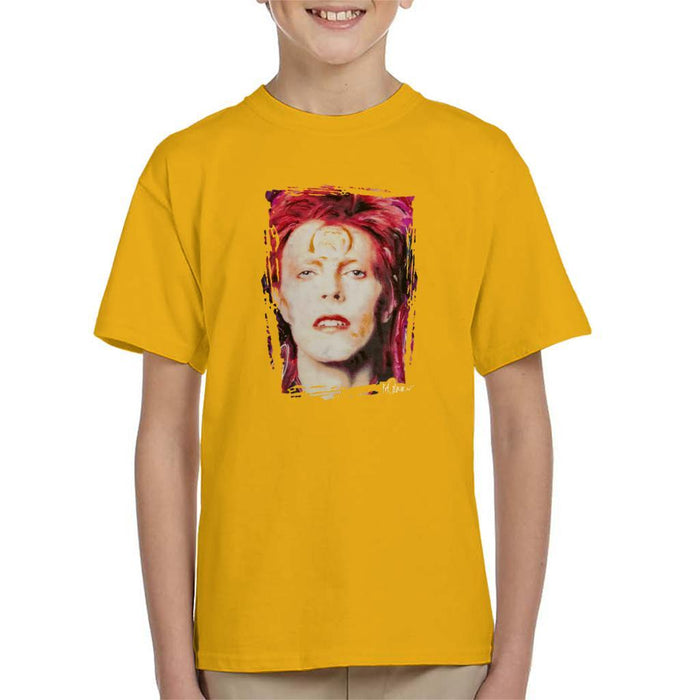 Sidney Maurer Original Portrait Of David Bowie Red Hair Kids T-Shirt - Kids Boys T-Shirt