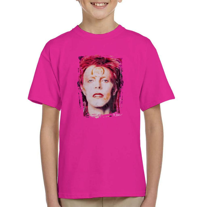 Sidney Maurer Original Portrait Of David Bowie Red Hair Kids T-Shirt - Kids Boys T-Shirt
