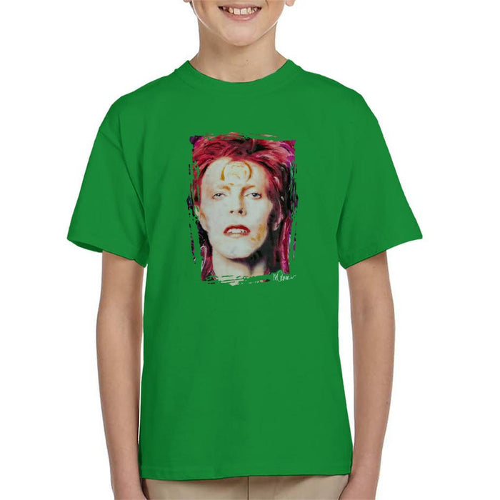 Sidney Maurer Original Portrait Of David Bowie Red Hair Kids T-Shirt - Kids Boys T-Shirt