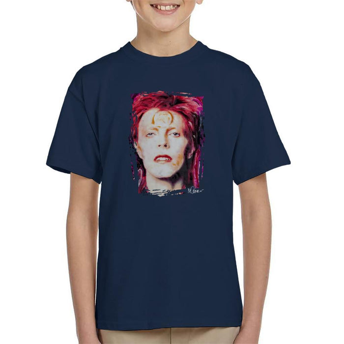 Sidney Maurer Original Portrait Of David Bowie Red Hair Kids T-Shirt - Kids Boys T-Shirt
