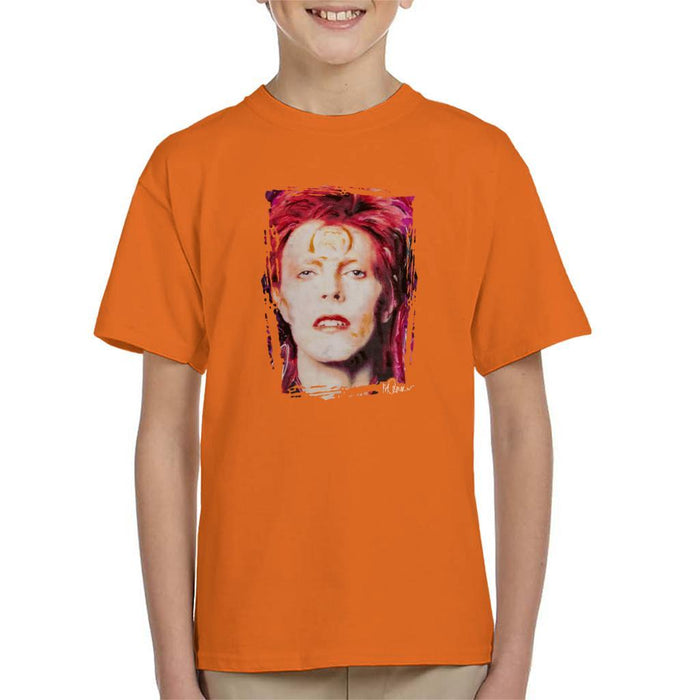 Sidney Maurer Original Portrait Of David Bowie Red Hair Kids T-Shirt - Kids Boys T-Shirt