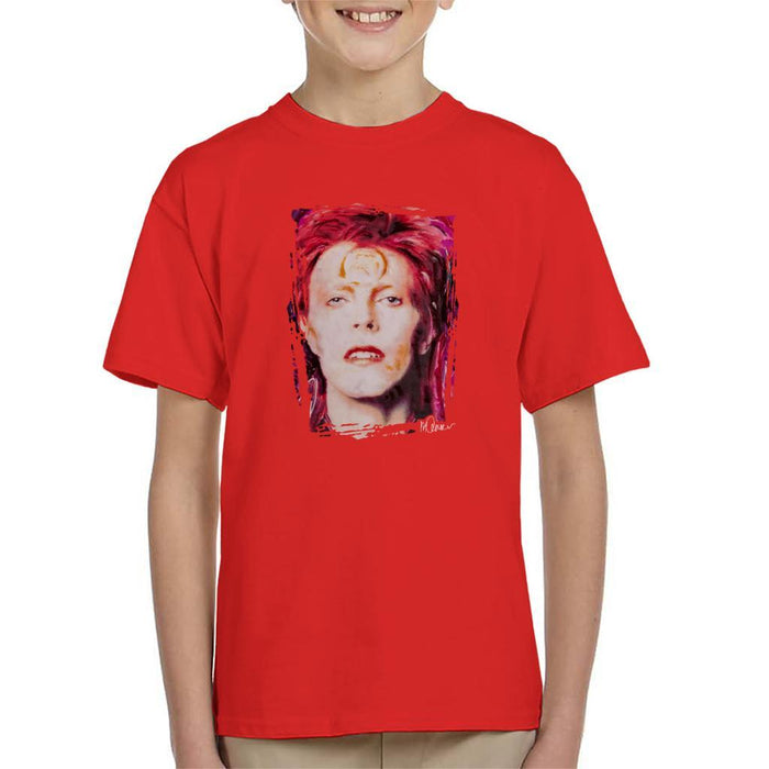 Sidney Maurer Original Portrait Of David Bowie Red Hair Kids T-Shirt - Kids Boys T-Shirt