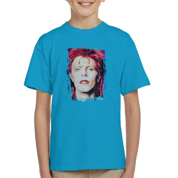 Sidney Maurer Original Portrait Of David Bowie Red Hair Kids T-Shirt - Kids Boys T-Shirt