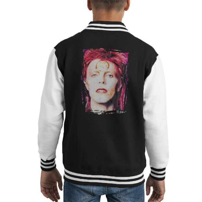 Sidney Maurer Original Portrait Of David Bowie Red Hair Kids Varsity Jacket - Kids Boys Varsity Jacket