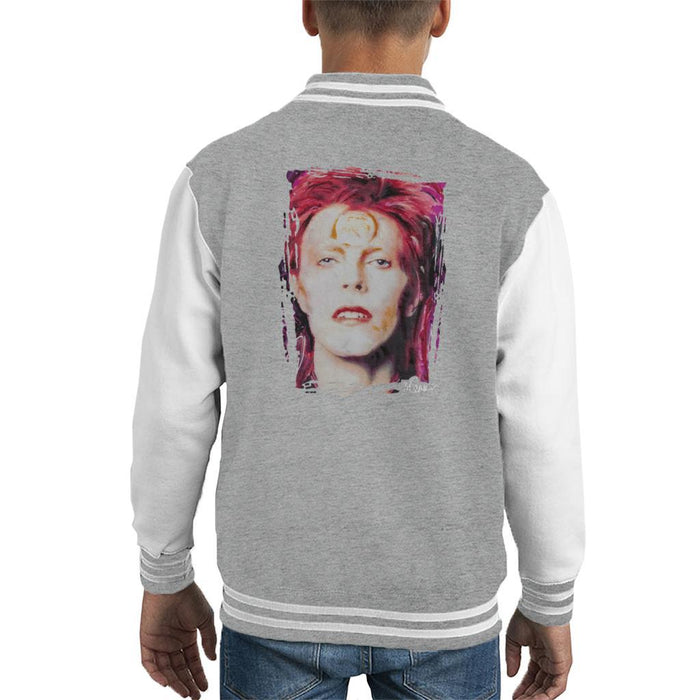Sidney Maurer Original Portrait Of David Bowie Red Hair Kids Varsity Jacket - Kids Boys Varsity Jacket
