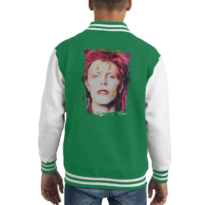 Sidney Maurer Original Portrait Of David Bowie Red Hair Kids Varsity Jacket - Kids Boys Varsity Jacket