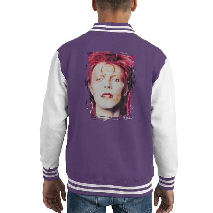 Sidney Maurer Original Portrait Of David Bowie Red Hair Kids Varsity Jacket - Kids Boys Varsity Jacket