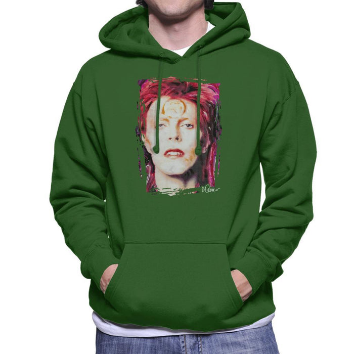 Sidney Maurer Original Portrait Of David Bowie Red Hair Mens Hooded Sweatshirt - Mens Hooded Sweatshirt