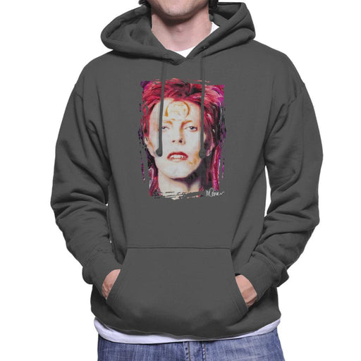 Sidney Maurer Original Portrait Of David Bowie Red Hair Mens Hooded Sweatshirt - Mens Hooded Sweatshirt