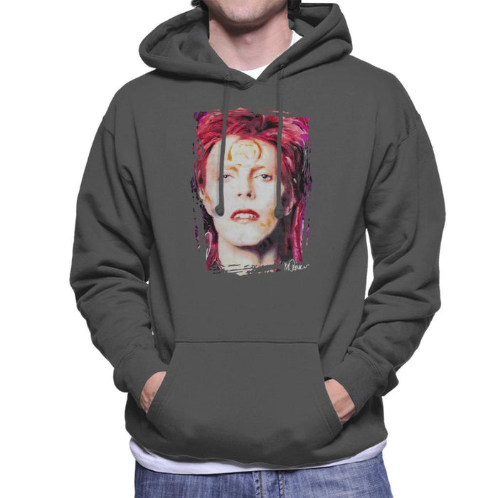 Sidney Maurer Original Portrait Of David Bowie Red Hair Mens Hooded Sweatshirt - Mens Hooded Sweatshirt