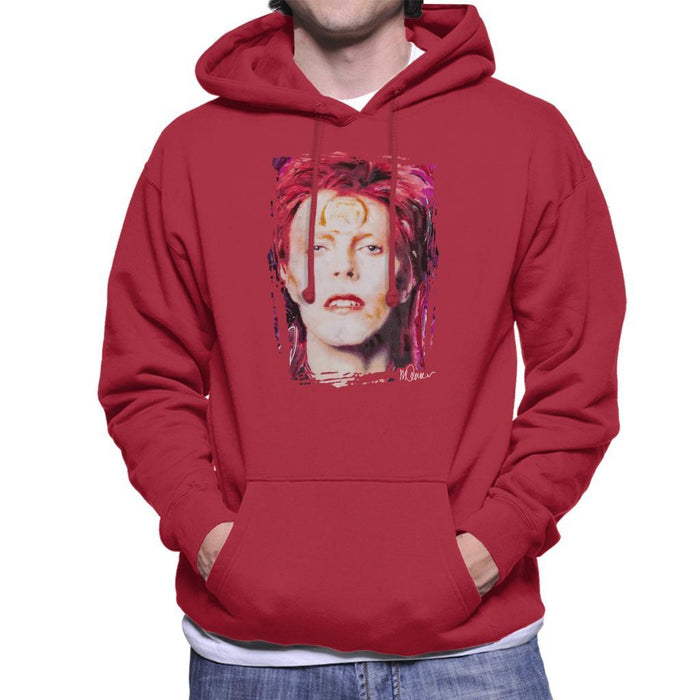 Sidney Maurer Original Portrait Of David Bowie Red Hair Mens Hooded Sweatshirt - Mens Hooded Sweatshirt