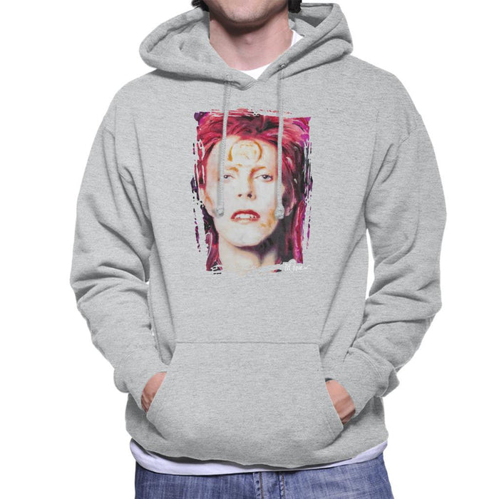 Sidney Maurer Original Portrait Of David Bowie Red Hair Mens Hooded Sweatshirt - Mens Hooded Sweatshirt
