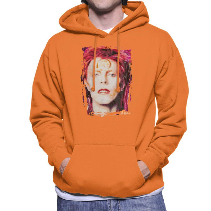 Sidney Maurer Original Portrait Of David Bowie Red Hair Mens Hooded Sweatshirt - Mens Hooded Sweatshirt