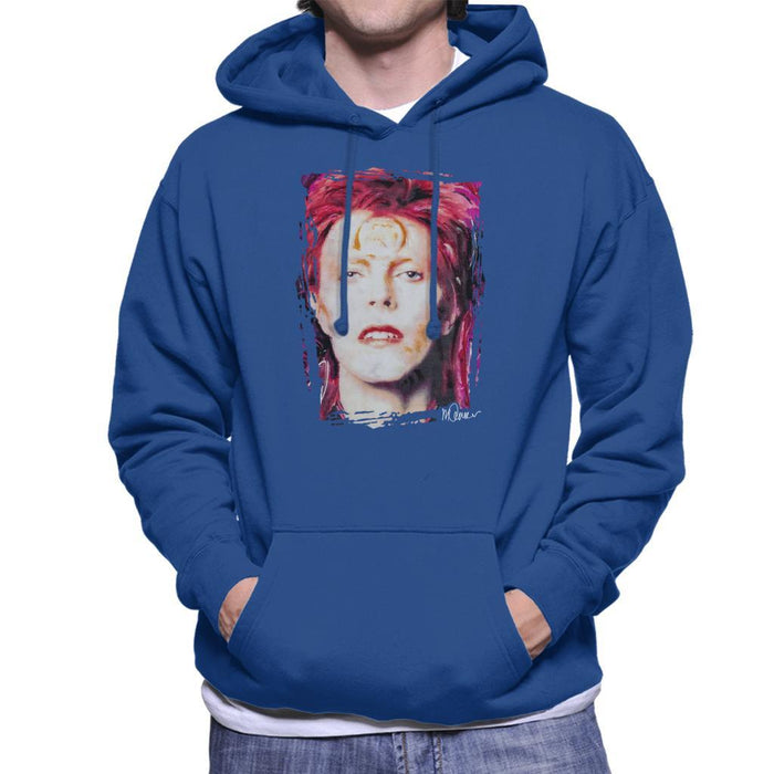 Sidney Maurer Original Portrait Of David Bowie Red Hair Mens Hooded Sweatshirt - Mens Hooded Sweatshirt