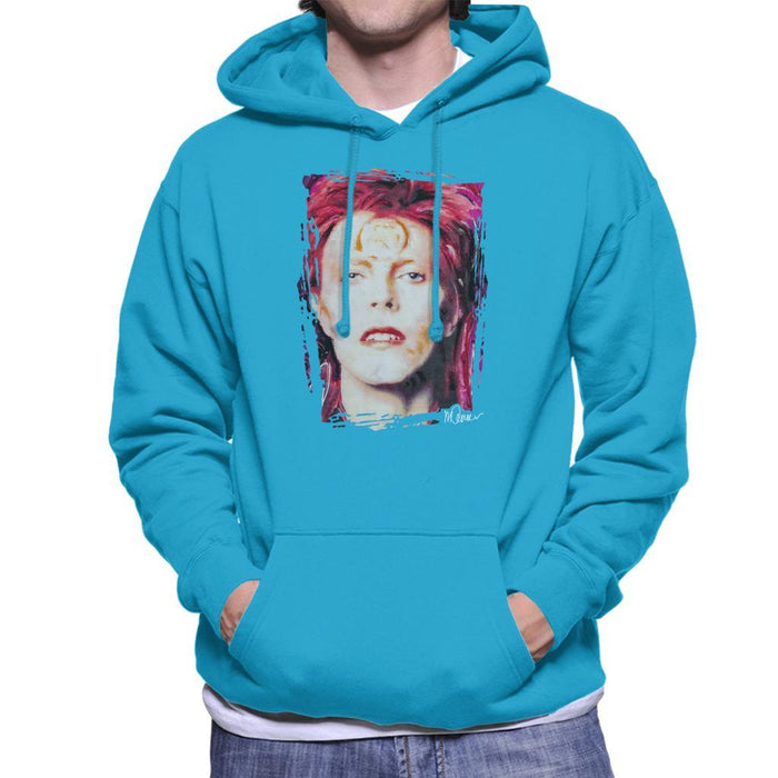 Sidney Maurer Original Portrait Of David Bowie Red Hair Mens Hooded Sweatshirt - Mens Hooded Sweatshirt